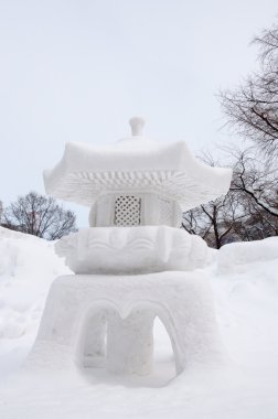 geleneksel Japon taş fener, sapporo kar Festivali 2013