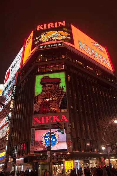 Illuminated street view at the 33rd Susukino Ice Festival — Stock Photo, Image