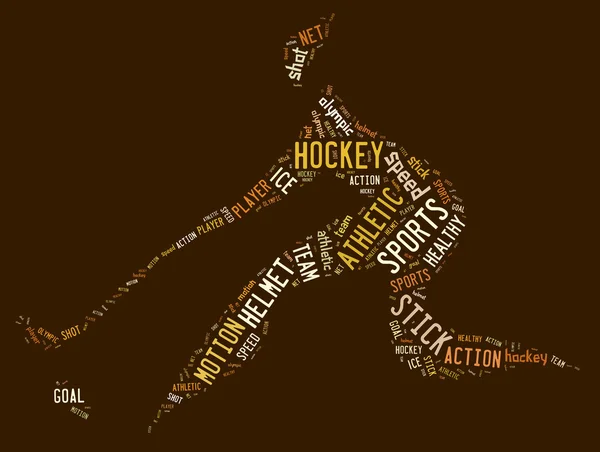 Hockey pictogram with brown words — Stock Photo, Image