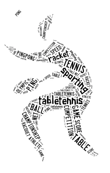 Table tennis pictogram with black words — Stock Photo, Image