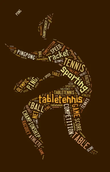 Table tennis pictogram with brown words — Stock Photo, Image