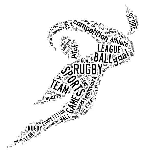 Pictograma de rugby football con frases negras — Foto de Stock