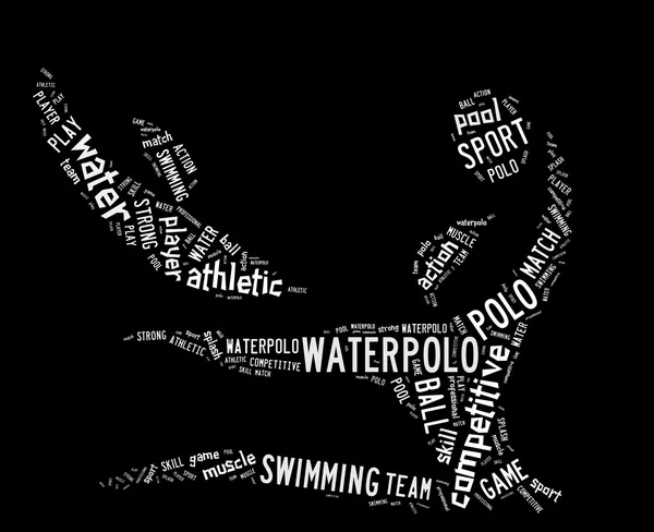 Nuvem de palavra waterpolo com palavras brancas — Fotografia de Stock