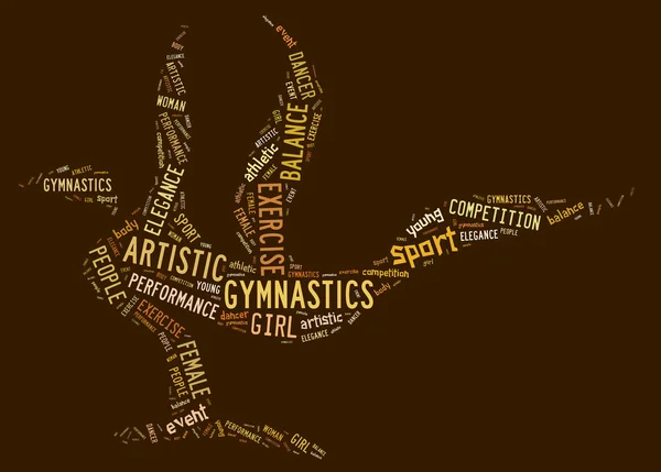 Artistisk gymnastik piktogram med brun formuleringar — Stockfoto