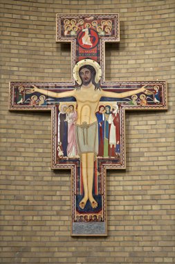 BRUSSELS - JUNE 22: Franciscan cross from National Basilica of the Sacred Heart on June 22, 2012 in Brussels. clipart