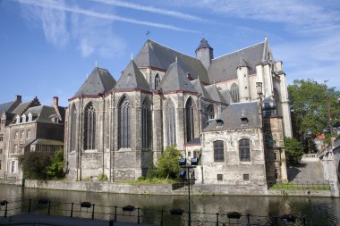Gent - st. michael Gotik kilise ve kanal sanctuar