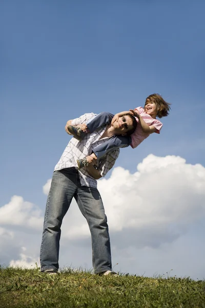Plezier van vader en kind — Stockfoto