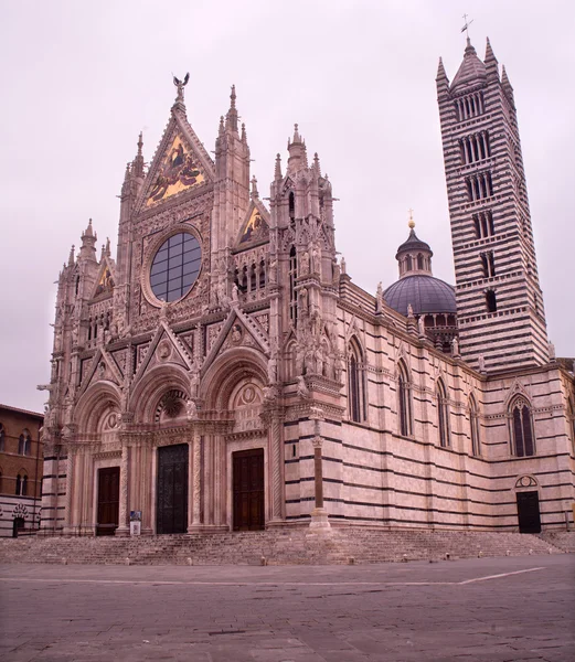 Siena - cathedral Santa maria Assunta in morning — Stock Photo, Image