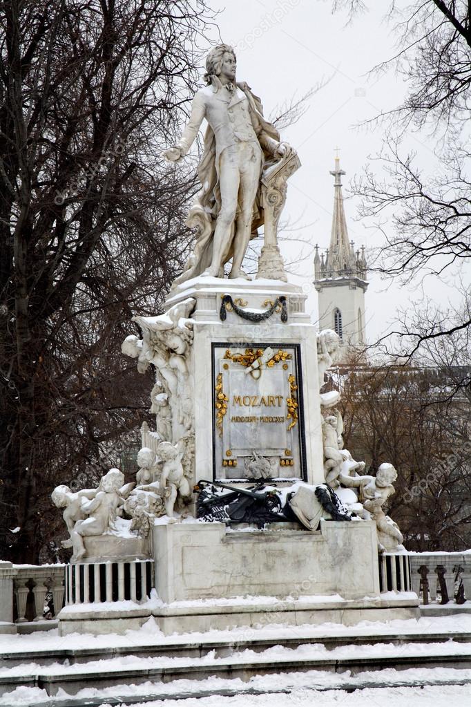 Vienna - Mozart landmark in winter