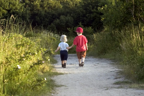 Sisters on the meadow — Stock Photo, Image