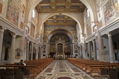 Roma, Mart - 22: iç in kilise san cristogono içinde trastevere, 2012, İtalya.