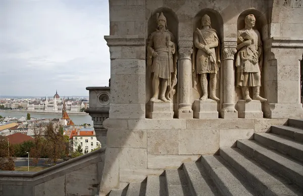 Budapest - guardians statue from Buda walls — Stock Photo, Image