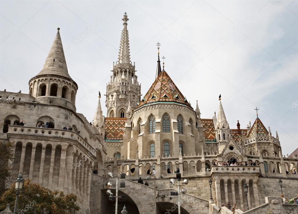 Budapest - walls of Buda and St. Matthew's gothic Cathedral