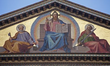 Roma - İsa Mesih'in öğretmen - saint paul s Bazilikası'nın mozaik - st. paolo fuori le mura Bazilikası
