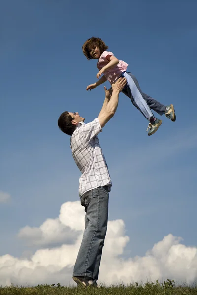 Fun of father and daughter — Stock Photo, Image