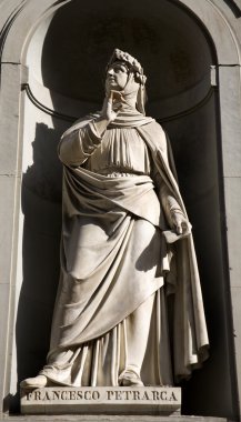 Florence - Francesco Petrarca statue on the Uffizi gallery clipart
