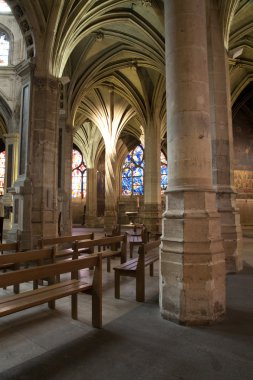 Paris - saint severin Gotik kilise içinin