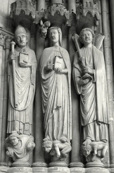 Detail of portal of gothic church from Paris - st. Germain d Auxerrois — Stock Photo, Image