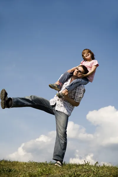 Divertimento di padre e figlia — Foto Stock