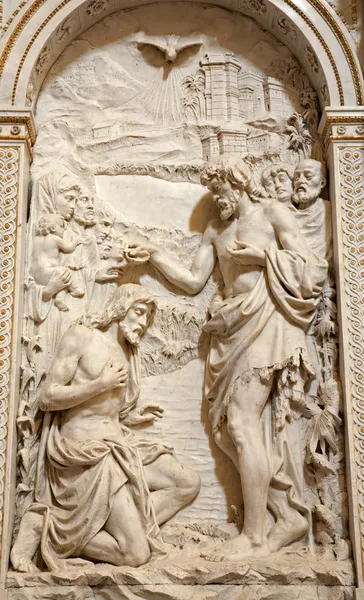 Milan - Baptism of Christ - relief — Stock Photo, Image