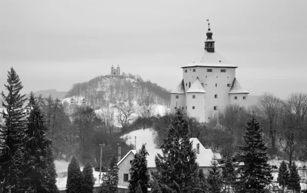 Banska stiavnica - calvary ve new castle — Stok fotoğraf