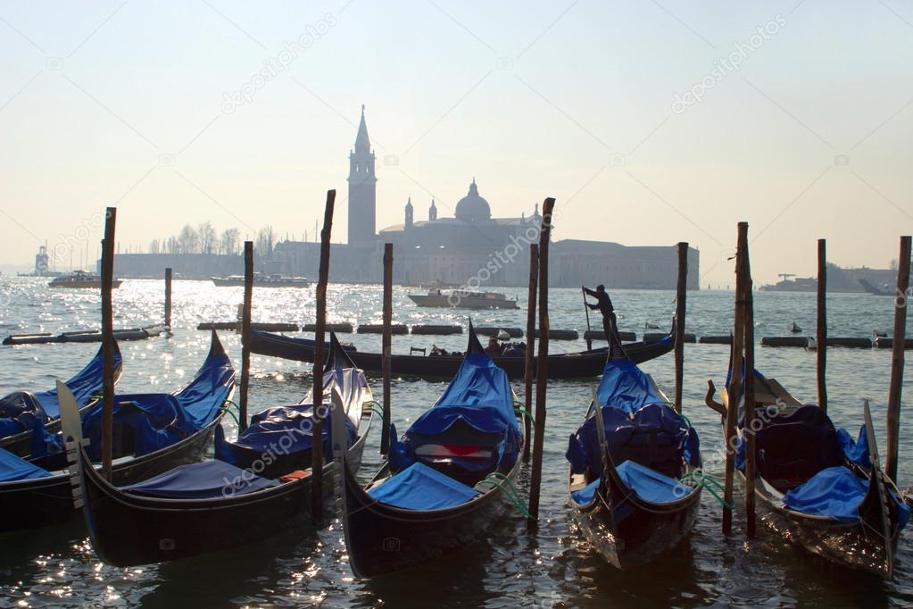 Venice - gondolas and San Giorgio di Maggiore church