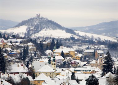 Banska stiavnica - calvary ve şehirde kış