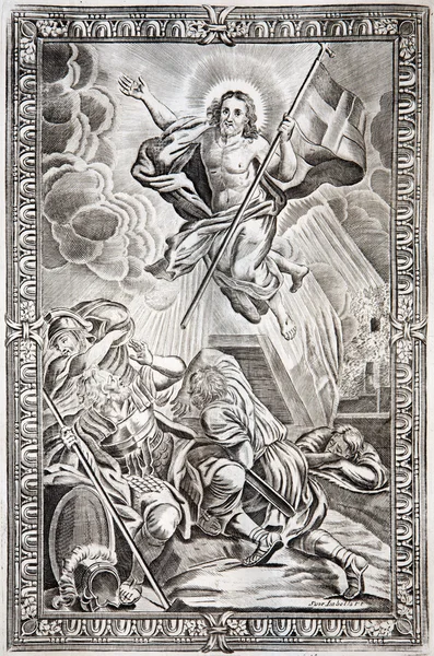 ESLOVÁQUIA - 1727: Ressurreição de Cristo. Lithography print in Missale romanum published by Augustae Vindelicorum in year 1727 . — Fotografia de Stock