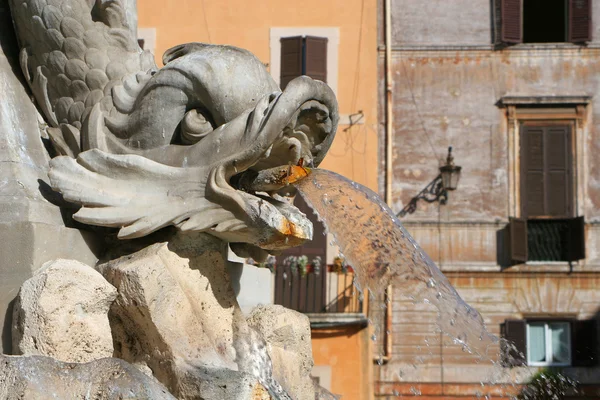 Rome - detail from fountain for the Pantheon - Piazza Rotonda — Stock Photo, Image