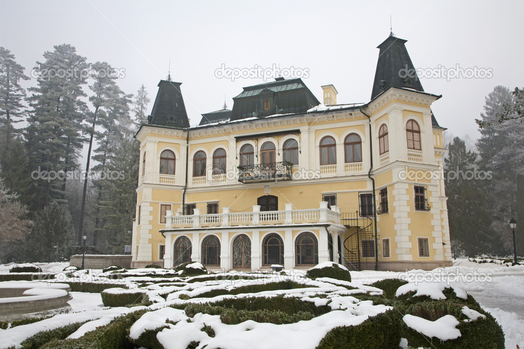 Betliar castle in winter fog - Slovakia