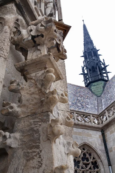 科希策 — — 1 月 3 日： 从哥特式门面的圣伊丽莎白的哥特式大教堂在 2013 年 1 月 3 日在斯洛伐克科希策的细节. — 图库照片