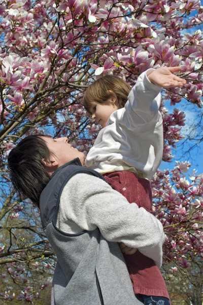 Mather and daughter - spring — Stock Photo, Image