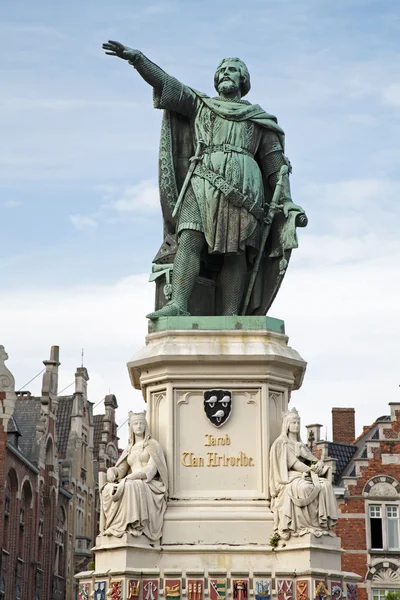 Gent - Jacob van Artevelde memorial by Pieter Devigne- Quyo 1863 — Stock Photo, Image