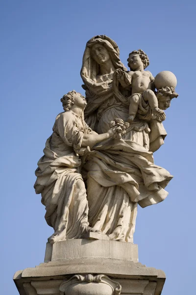 Prague - statue hl. Anne from Charles bridge - M.V. Jackel, 1707 — Stock Photo, Image