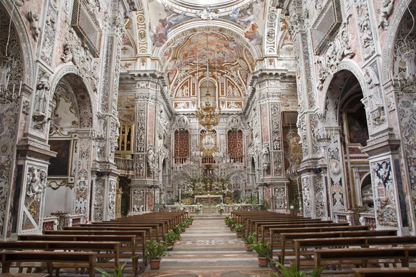 PALERMO - APRIL 8: Baroque church Chiesa di Santa Caterina build in years 1566 - 1596 April 8, 2013 in Palermo, Italy. — Stock Photo, Image