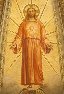 Verona - 28 Ocak: fresk dirilmiº kilise santa eufemia 28 Ocak 2013 tarihinde, verona, İtalya ana apsis gelen.