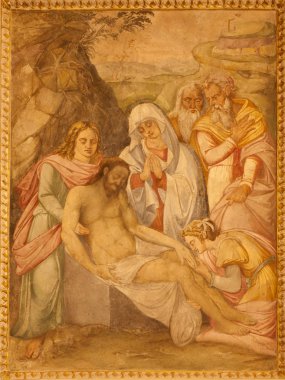 Madrid - 9 Mart: fresk jesu Gotik kilise san jeronimo gerçek el 9 Mart 2013 Madrid üzerinde haç mezar.