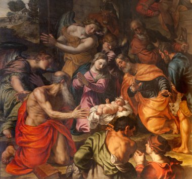 Verona - 28 Ocak: doğuş tarafından yıl 1608 yılında kilise san fermo maggioreon 28 Ocak 2013 alessandro turchi, verona, İtalya.