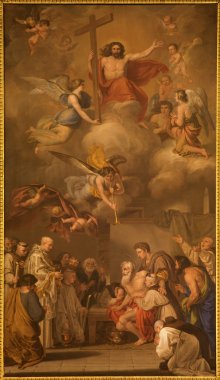 Madrid - 10 Mart: la ultima topluluğumuz de san jeronimo de teje kilise san jeronimo el gerçek 16 joso de mendez form ana altar tarafından. cent. 10 Mart 2013 yılında İspanya.
