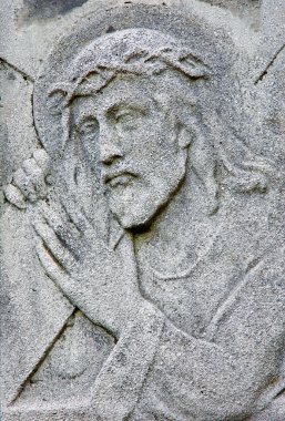 Bratislava - Ağustos 7: 19 çapraz ile İsa Mesih'in kabartma. cent. mezarlığı 