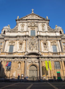 Antwerp - 4 Eylül: Batı portal Barok Kilisesi saint charles boromeo-4 Ekim 2013 tarihinde Antwerp, Belçika