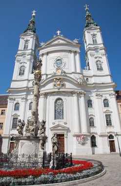 Viyana - Barok kilise maria treu ve sütun. Kilise, planlarının 1698 bis 1719 lukas von hildebrandt mimar yılları arasında inşa edildi.