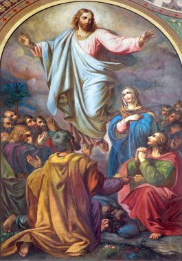 Viyana - 27 Temmuz: fresk yükseliş NEF altlerchenfelder Kilisesi 19 yılında Lord. cent. 27 Temmuz 2013 tarihinde Viyana.