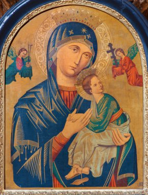 Viyana - 27 Temmuz: madonna boya gelen yan sunak Barok kilise maria treu 19. cent. 27 Temmuz 2013 tarihinde Viyana.