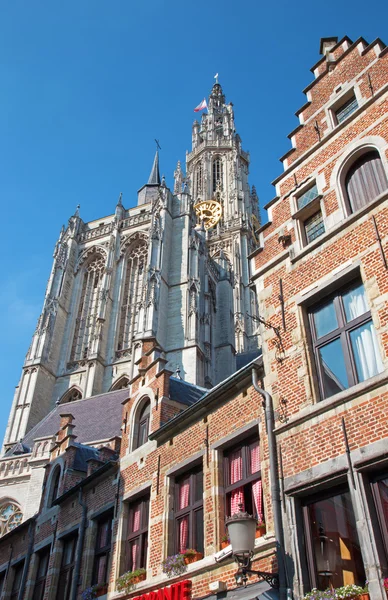 Antwerpen - west gevel van de kathedraal van onze lieve vrouw van — Stockfoto