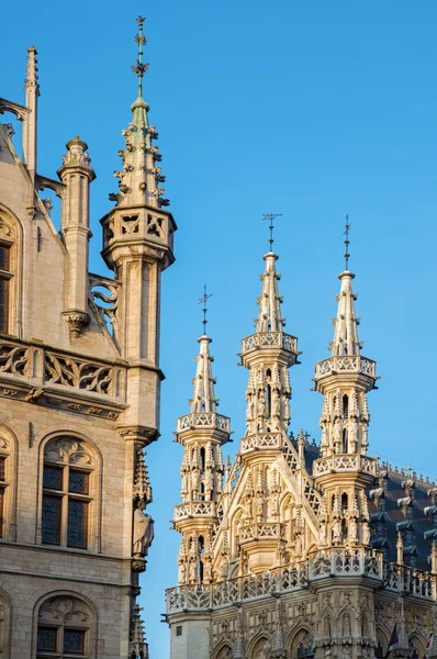 Leuven - gotiska rådhuset i morgonljuset — Stockfoto