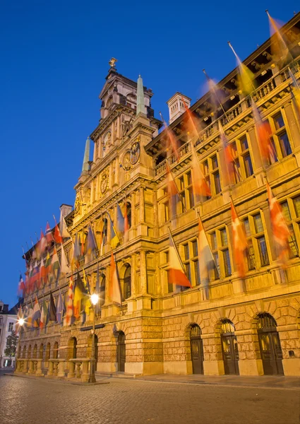 Antwerp - Town hall in dusk — Stockfoto