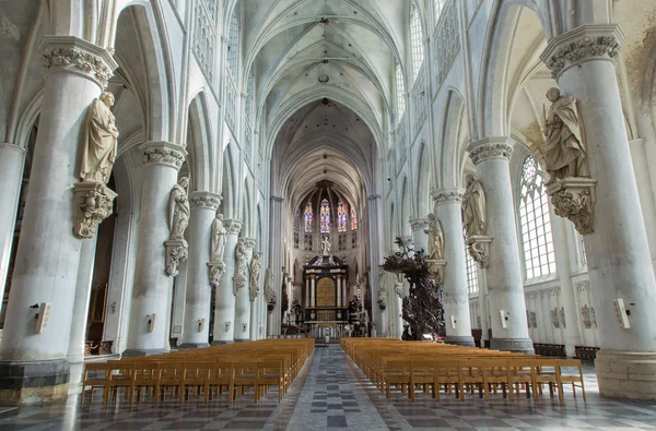 MECHELEN, BELGIUM - SEPTEMBER 6: Nave of St. Rumbold's cathedral on Sepetember 6, 2013 in Leuven, Belgium. — Stock Photo, Image