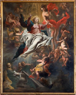 Antwerp, Belçika - 5 Eylül: varsayım, mary cennet cornelis schut 1597-1605 st. charles borromeo kilise tarafından 5 Eylül 2013 tarihinde Antwerp, Belçika
