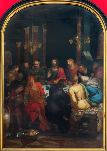 ANTWERP, BELGIUM - SEPTEMBER 4: Last supper of Christ by Otto van Veen from year 1592 in the cathedral of Our Lady on September 4, 2013 in Antwerp, Belgium — Stock Photo, Image